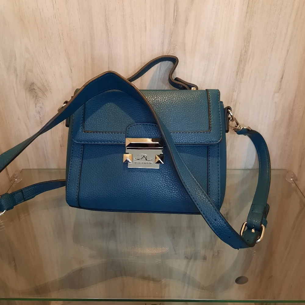 Teal Leather Crossbody Bag